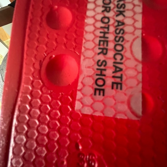 Red slides, sz 5.5 Womens, bought for child. - Picture 4 of 6